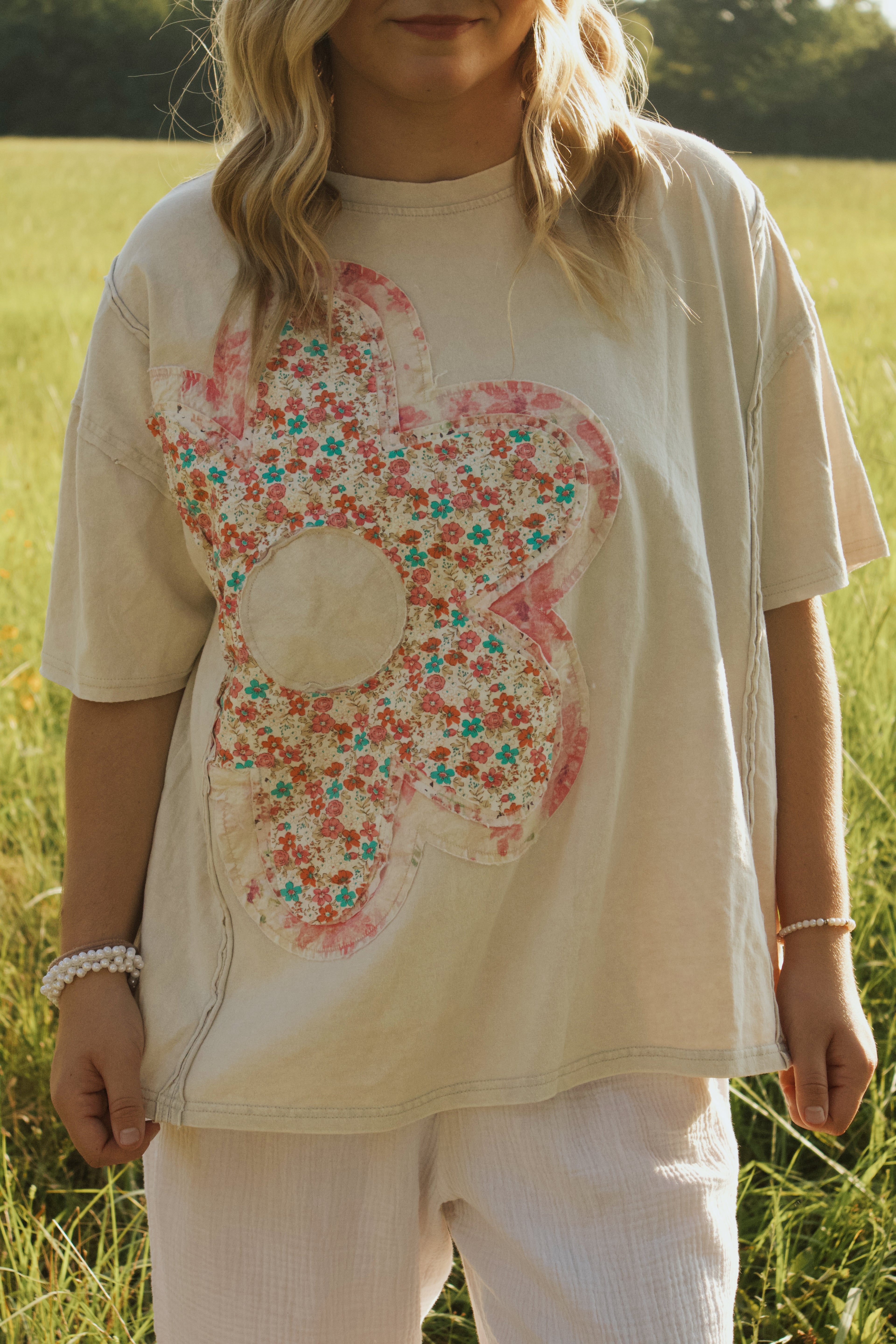 Patchwork flower tee
