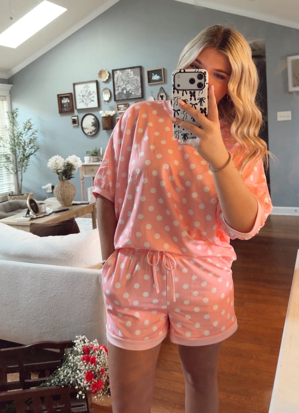 Pink polkadot set