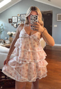Pink lace floral tank