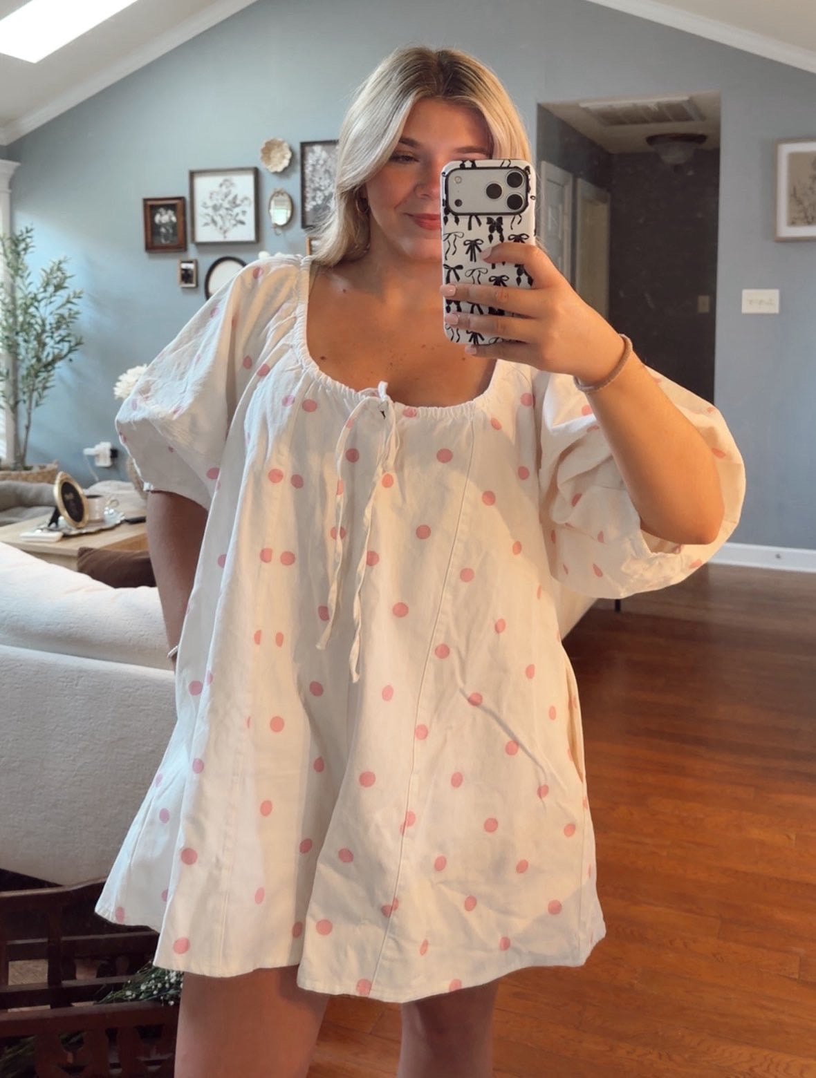 Oversized Pink polkadot romper