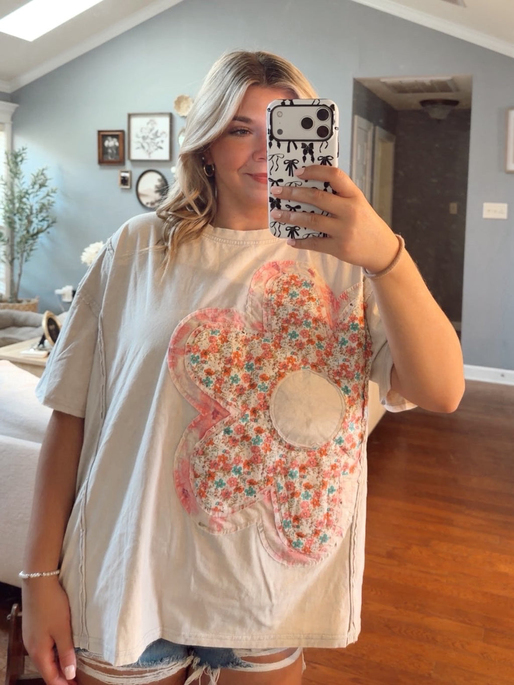 Patchwork flower tee