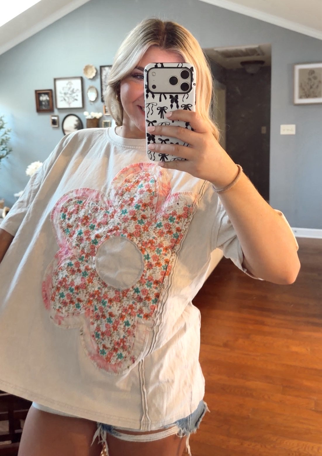 Patchwork flower tee