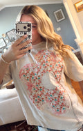 Patchwork flower tee