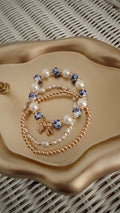 Blue floral bracelet bundle