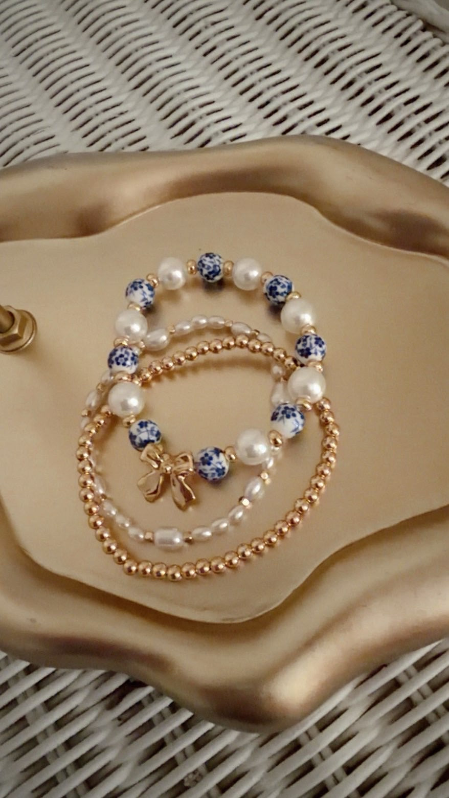 Blue floral bracelet bundle