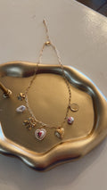 Pink bow charm necklace