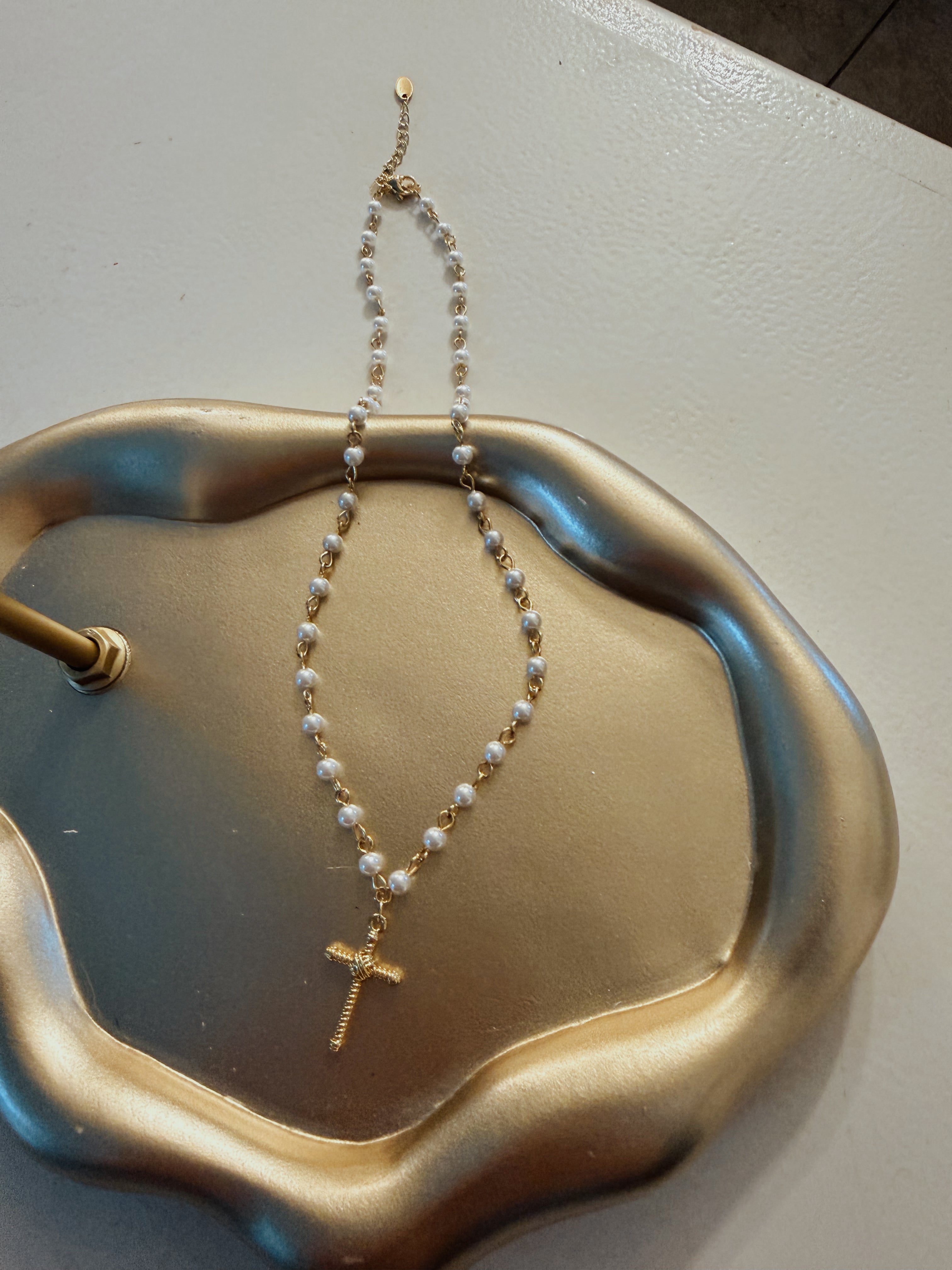 Pearl Cross Necklace
